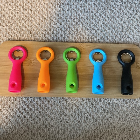 Qualy Design 67 Bottle Openers pink, orange, green, blue, and black New in box - Picture 9 of 13